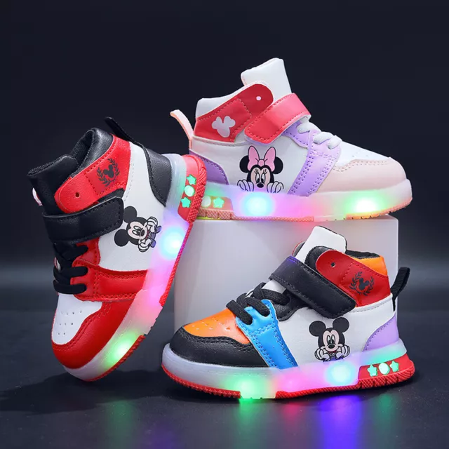 Boys Girls Trainers LED Light Up Sneaker Kids Luminous Flashing Sport Shoes Size