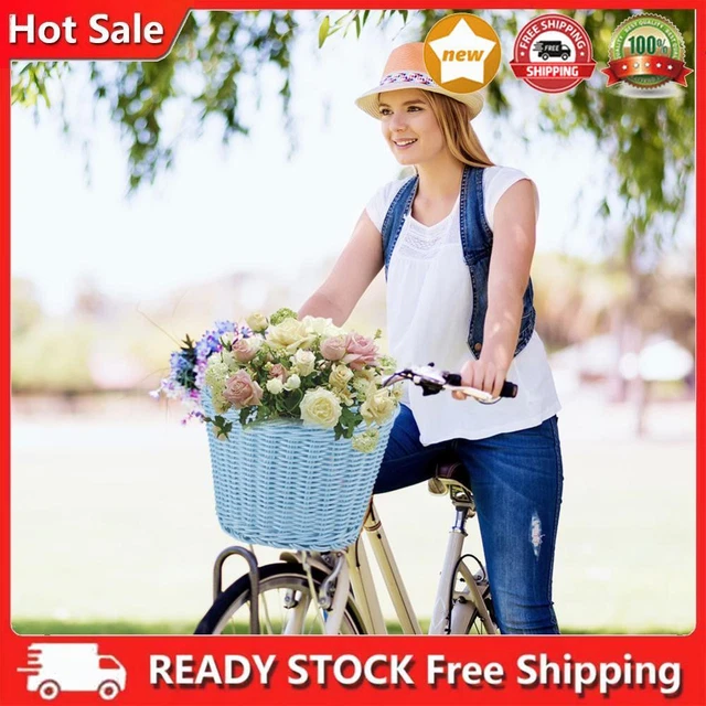4 teile/satz Rattan Fahrrad Korb + Glocke + Quaste + Aufkleber Lagerung Korb (Hi