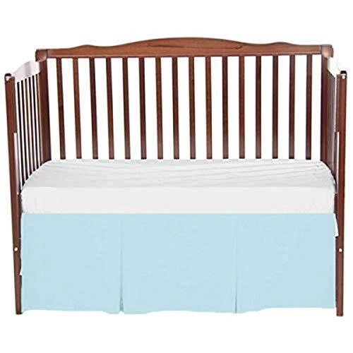bkb Solid Tailored Mini Crib Skirt Blue