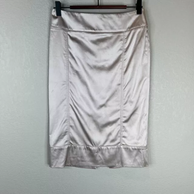 Stella McCartney Pencil Skirt Size 40 Blush Pink Satin Silk Blend Made in Italy