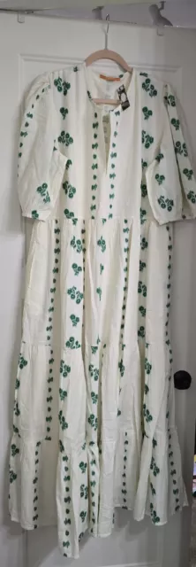 NWT Women's Oliphant Green/White Maxi Dress SZ 2X Retail $328.