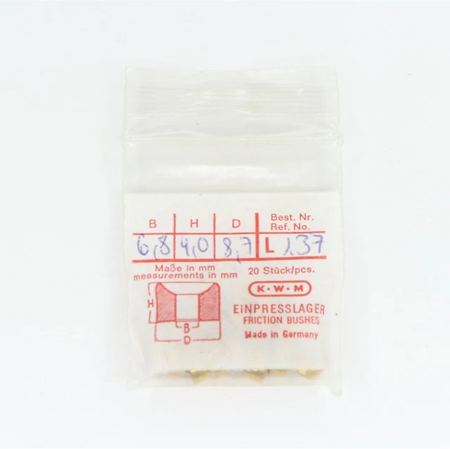 Brass Clock Bushings KWM Friction Bushings 12 Count L137 NOS - HL366