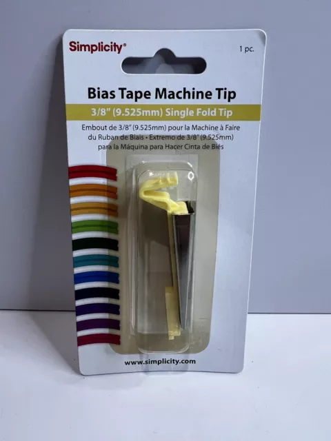 Simplicity Bias Tape Maker Machine Tip 3/8" Single Fold Fabric 881965 NEW SEALED