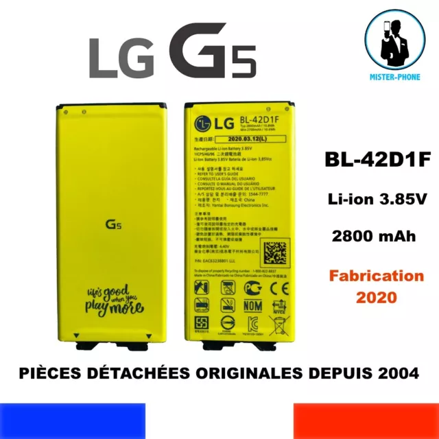 BATTERIE ORIGINALE  LG G5 BL-42D1F H820 H830 H840 H845 H860N H868 VS987 2800mAh