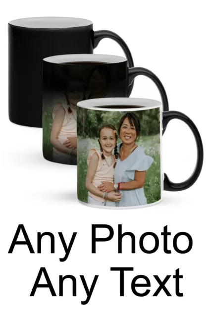 Personalised Magic Heat Color Changing Mug Custom Photo Text Valentines Day Gift