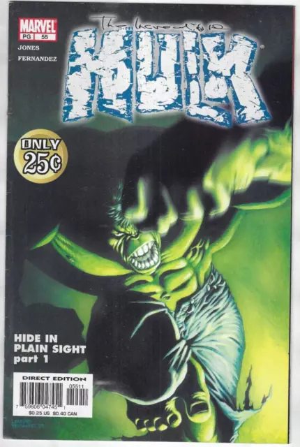 Incredible Hulk Comic 55 Cover A First Print 2003 Bruce Jones Fernandez Marvel