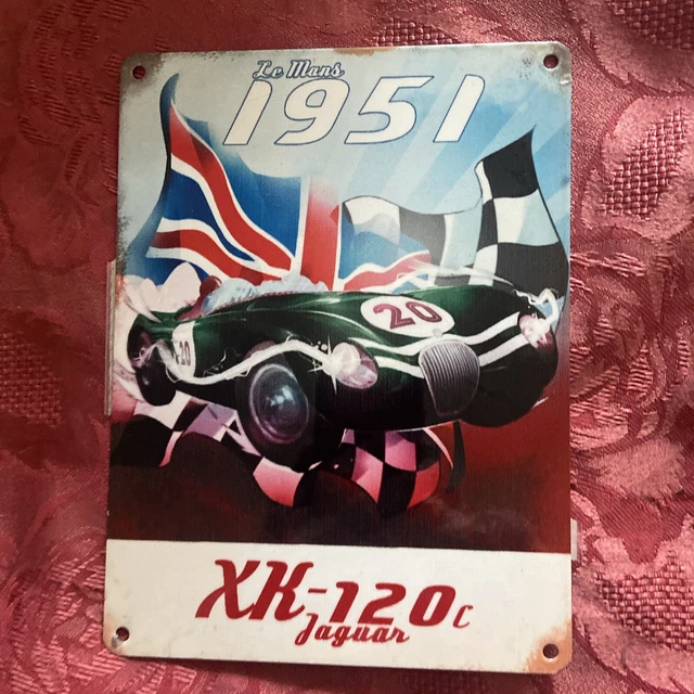 Plaque métal voiture de course ancienne 24h du mans 30 X 20