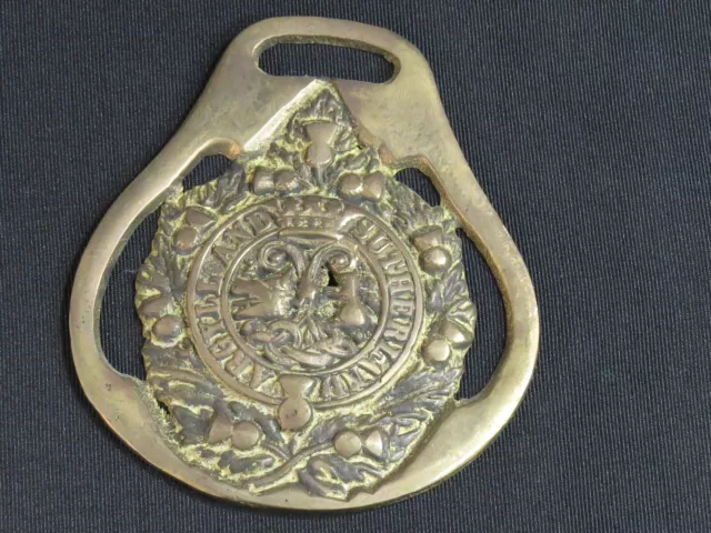 Vintage ARGYLE AND SUTHERLAND CREST Medallion Harness Horse Brass