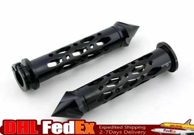 7/8 Handlebar Grip Bar End Fits Honda Suzuki Yamaha Kawasaki Ducati Spike BLK