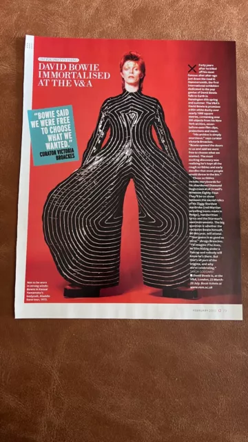 DAVID BOWIE V&A MUSEUM EXHIBITION feature poster | 2013 Q Magazine cutting