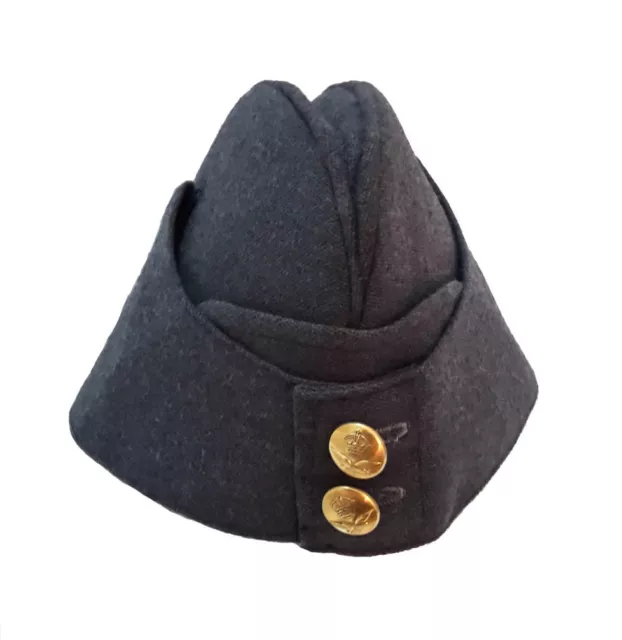 Royal Air Force (RAF) Side Cap hat WW2 style hat Kings crown Button