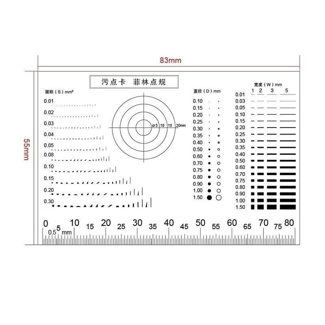 Transparent Point Gauge Film Stain Card Comparison Crack Contrast PET Dot Line