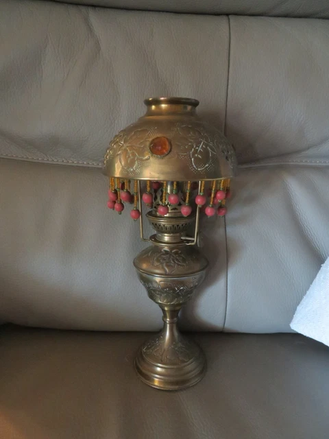 Ancienne Lampe à Pétrole - Verre et Laiton - Vintage French Finds