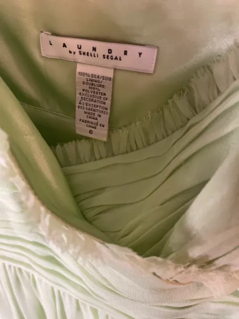 $300 TEAL ( green) designer dress elegant but sexy, size 6 laundry by ...