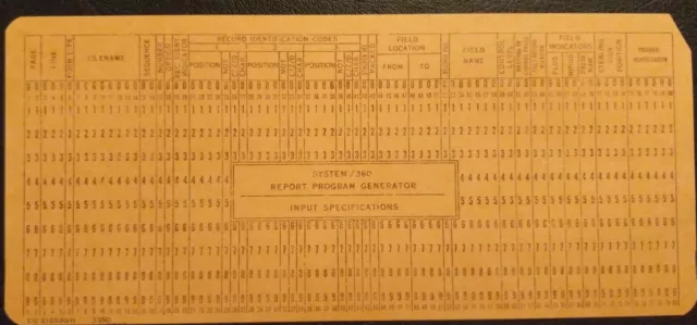 Vintage IBM Punch Cards System 360 Input Specifications Lot of 10 Salmon