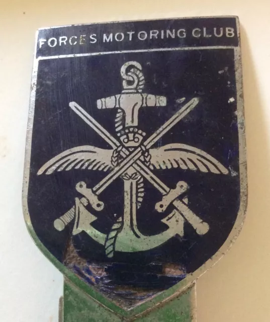 Vintage Blue Enamel Forces Motoring Club Car Badge Vernon & Wilson Birmingham