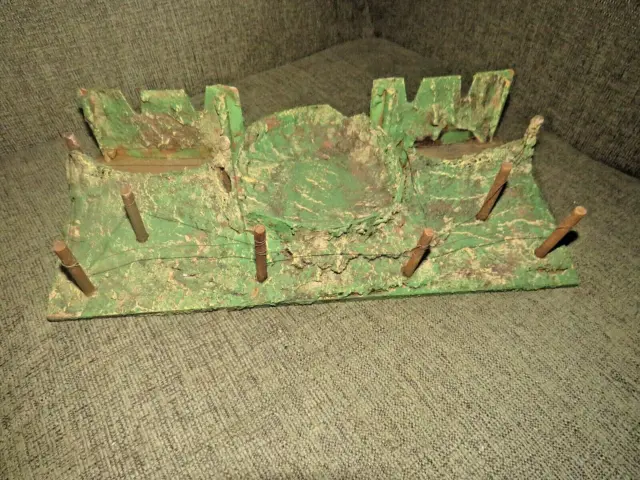 1930s 40s ELASTOLIN SOLDIER GERMANY COMPOSITION & WOOD GUN EMPLACEMENT TRENCH #1