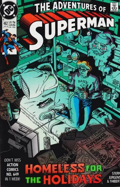 ADVENTURES OF SUPERMAN #462 F, Direct DC Comics 1990 Stock Image