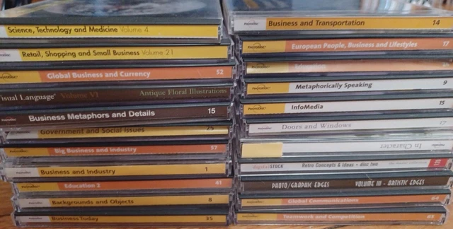 HUGE LOT: 22 SETS (many 2xCDs) PhotoDisc Royalty-Free Stock Photos biz musical
