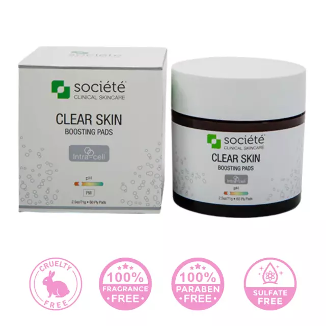 SOCIETE Clinical Skincare Active Clear Skin Boosting Pads Acne Treatment Pads