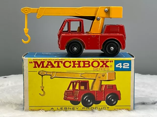 Grúa Lesney Matchbox Moko #42c de Hierro Fairy Como Nueva en Caja F2 todo el origen, Nuevo S