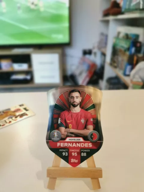 Topps Match Attax UEFA Euro 2024 Bruno Fernandes Portugal Chrome Shield