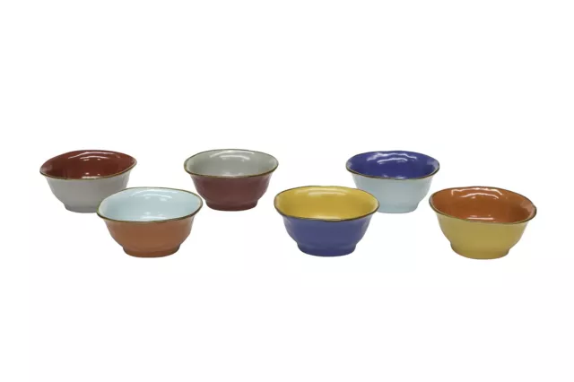 Set From 6 Cups Fruit Salad Ceramic Create by Hand Ice Cream Cups