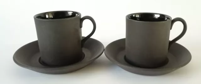 Wedgwood Jasperware Nero Basalto Tazze di Caffè / Tazza E Ciotola X 2 - Demi Sec