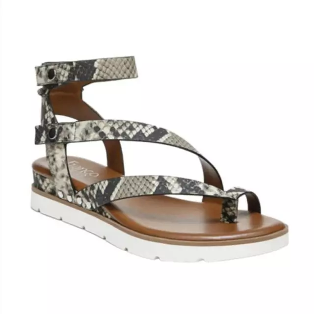 NWT Franco Sarto Daven Sandal 8 Strappy Roccia Snake Gray Sport Sole