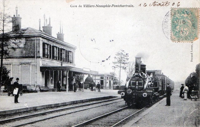 Cpa 78 Gare De Villiers Neauphle Pontchartrain (Superb Train In Station