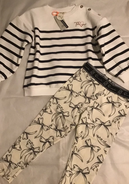 River island mini girls aged 2-3 years stripe sweat top set BNWT 11