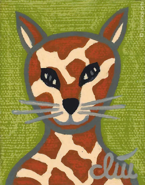 JACQUELINE DITT - Tom 2009 Miniatur Gemälde Bild Kunst Kater Katze cat