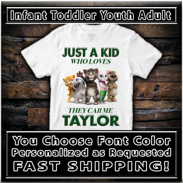 Talking Tom T Shirt Personalized Gift Tshirt Custom Clothing Apparel Kids Girl