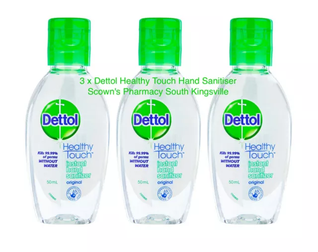 3 x Dettol Healthy Touch Liquid Antibacterial Instant Hand Sanitizer 50ml