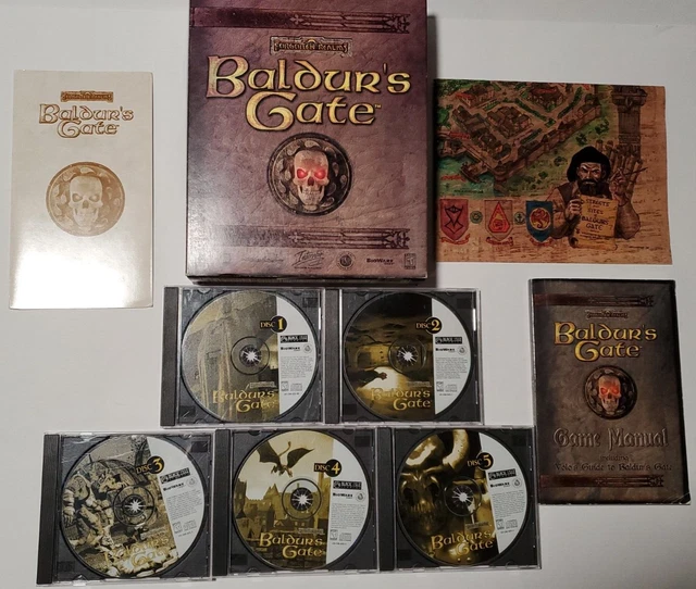 BALDUR'S GATE Realms PC Game (1998) COMPLETE BIG BOX 39.99