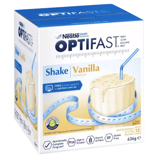 [BB 06/2024] Optifast VLCD Shake 12 x 53g Sachets (636g) Vanilla Low Calorie