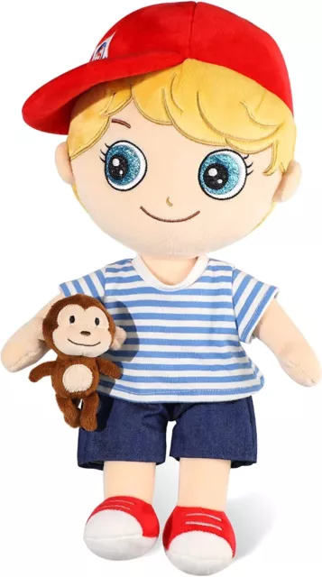 Baby Puppe Kleinkinder Plüsch Stoffpuppe Junge 40 cm groß ab 1 Jahr (NEU)