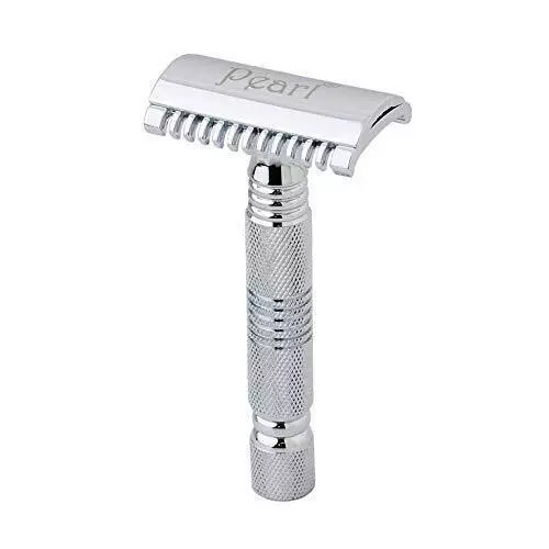 Pearl Shaving Double Edge Safety Razor SSH-01 (Open Comb,Chrome)