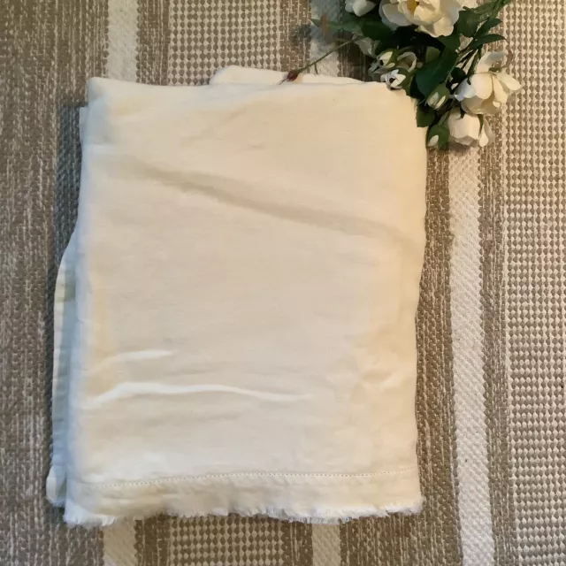 Falda de cama de lino Eileen Fisher Home Grannet Hill CAL-KING marfil crudo puntada borde