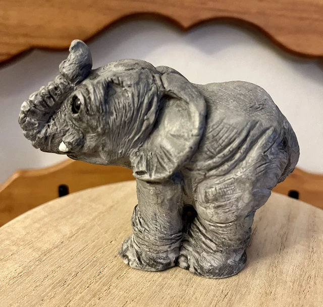 STONE CRITTERS ELEPHANT Baby Figurine United Design Corp 3” Tall Made