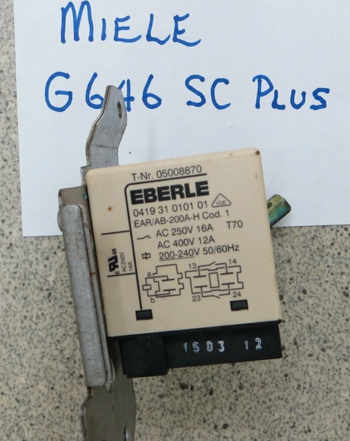 MIELE G646 SC Plus Dishwasher Heater Relay Eberly 05008870 04193010101