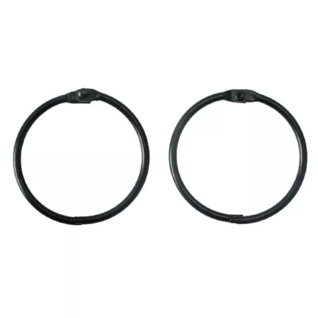 Shower Curtain Rings, 10pcs - 40mm Loose Leaf Binder Rings (Black)