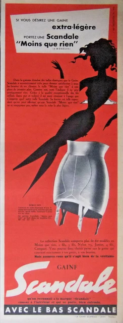 Publicité De Presse 1953 Gaine Scandale Extra-Légère - Advertising