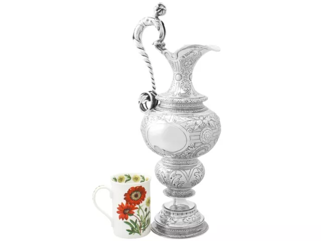 Sterling Silver Claret Jug - Antique Victorian (1863) 2