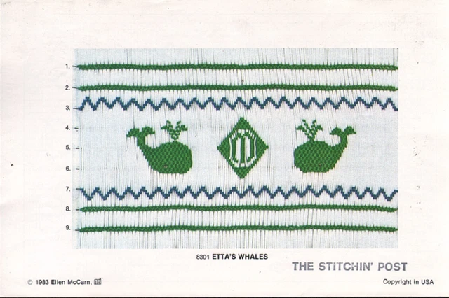 Plato para fumar de Etta's Whales, Ellen Mc Carn para The Stitchin' Post 1983