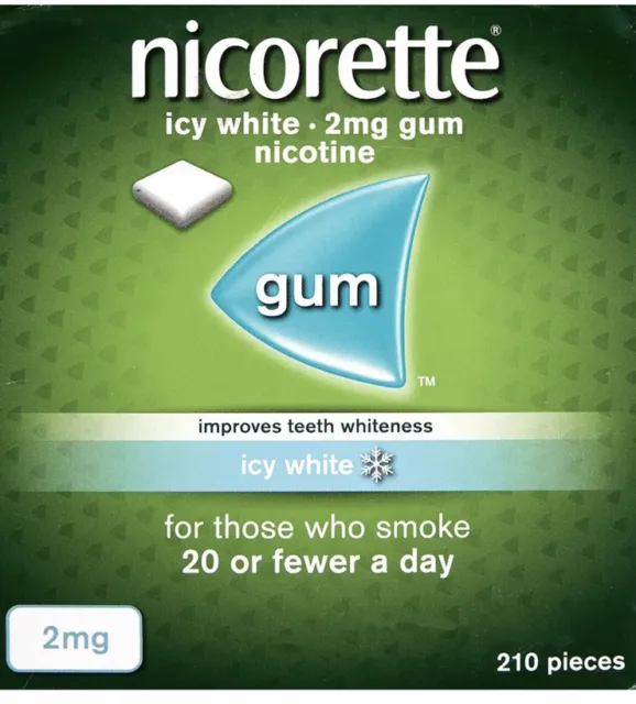 Nicorette 2 mg gomma da masticare bianca ghiacciata 210 pezzi nuova