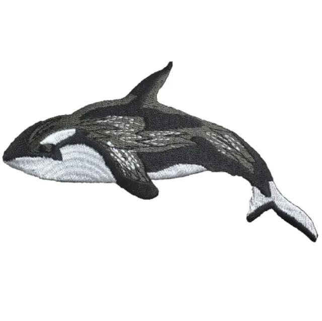 Large Orca Applique Patch - Killer Whale Ocean Sealife Badge 4.5" (Iron on)