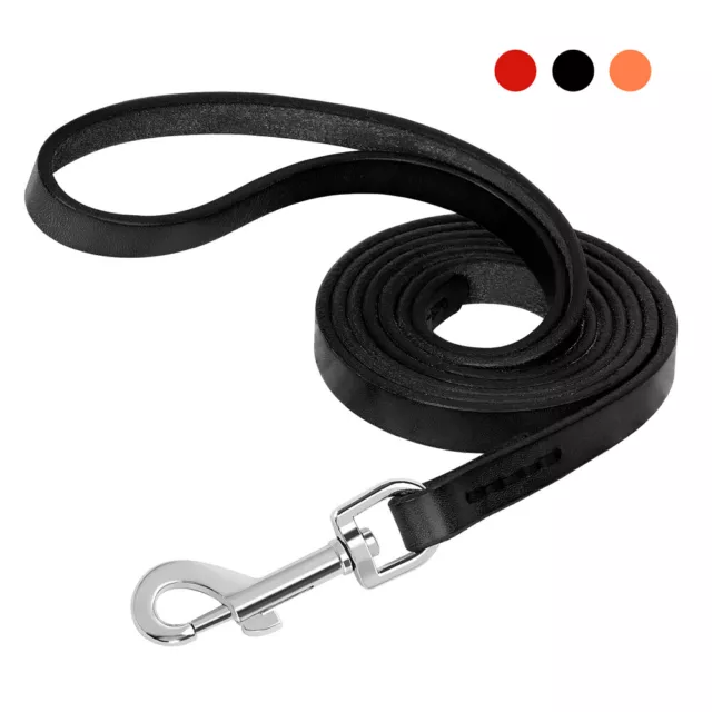 1.5m Dog Walking Lead Strong Genuine Leather Pet Puppy Training Line Leash S M