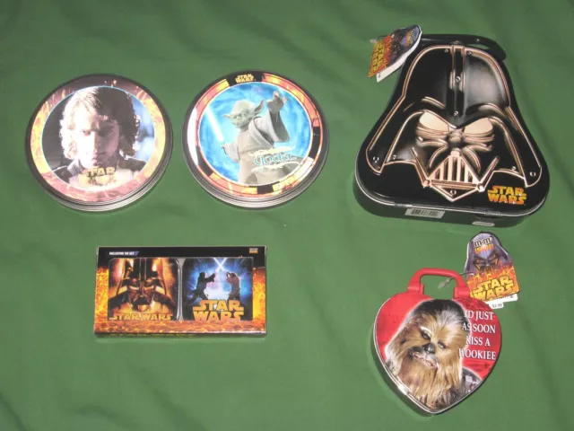 6 M&M's Tin Box Lot ~ Vader, Yoda, Lenticular Star Wars Revenge of the Sith ROTS