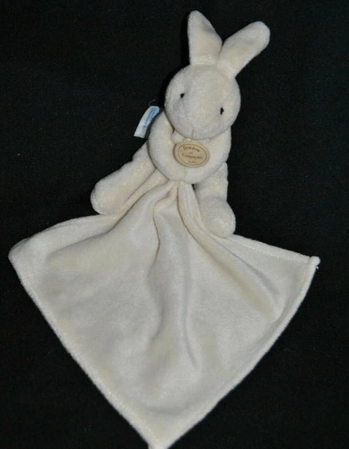 DOUDOU ET COMPAGNIE Lapin Mouchoir Blanc Cassé Ecru Crème Peluche 10 / 16 Cm
